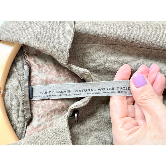 $500 Pas de calais paris 100% Linen Button Down Jacket Brown Women's Size Small - Picture 6 of 10
